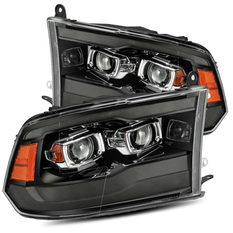 AlphaRex 09-18 Dodge Ram 1500HD PRO-Series Proj Headlights Plank Style Black w/Seq Signal/Smoked DRL - 0