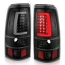 ANZO 1999-2002 Chevy Silverado 1500 LED Taillights Plank Style Black w/Clear Lens-9