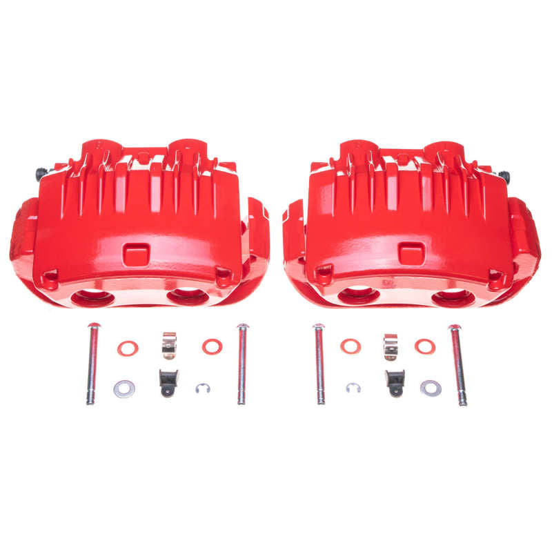 Power Stop 94-98 Ford Mustang Front Red Calipers w/Brackets - Pair - 0