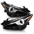 ANZO Projector Headlights With Halo Black w/Amber 14-17 Mazda 3-10