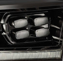 AlphaRex 09-18 Dodge Ram 2500HD LUXX LED Proj Headlights Plank Style Black w/Seq Signal/Smoked DRL-8