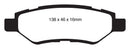 EBC 08-13 Cadillac CTS 3.0 Redstuff Rear Brake Pads-5