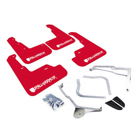 Rally Armor 15-21 Subaru WRX/STI Red Mud Flap White Altered Font Logo - 0