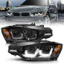 ANZO 2012-2015 BMW 3 Series Projector Headlights w/ U-Bar Black-3