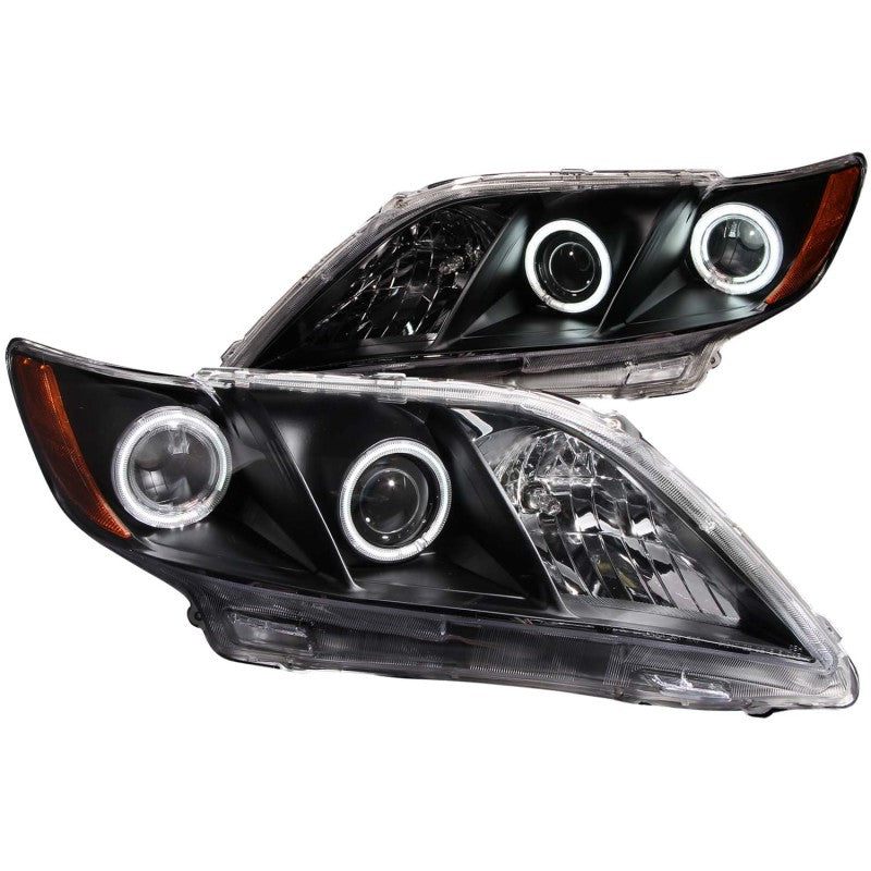 ANZO 2007-2009 Toyota Camry Projector Headlights w/ Halo Black - 0