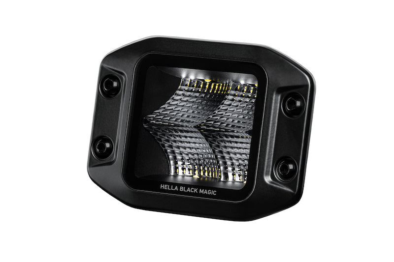 Hella Universal Black Magic 3.2in L.E.D. Cube Kit - Flood Beam (Flush Mount) - 0