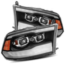 AlphaRex 09-18 Dodge Ram 1500HD PRO-Series Projector Headlights Plank Style Black w/Seq Signal/DRL-3