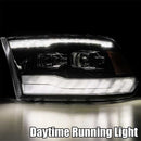 AlphaRex 09-18 Dodge Ram 1500HD PRO-Series Proj Headlights Plank Style Black w/Seq Signal/Smoked DRL-6