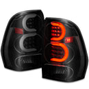 ANZO 2002-2009 Chevrolet Trailblazer LED Tail Lights w/ Light Bar Black Housing Smoke Lens-6