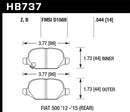 Hawk 12-15 Fiat 500 Abarth Rear HPS 5.0 Brake Pads-4