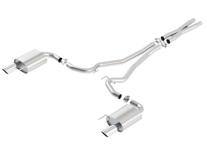 Borla S-Type Cat-Back 15-17 Ford Mustang GT 5.0L V8 MT/AT 2.5in pipe 4in tip - 0