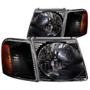 ANZO 2001-2005 Ford Explorer Crystal Headlights Black-2