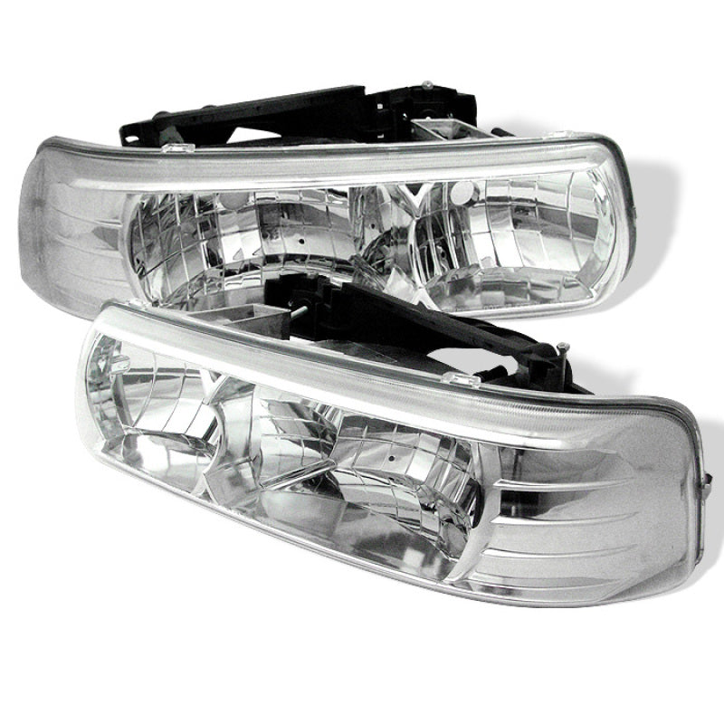 Spyder Chevy Silverado 1500/2500 99-02 Crystal Headlights Chrome HD-YD-CSIL99-C - 0