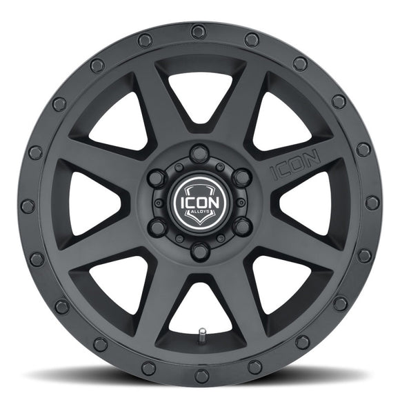 ICON Rebound 17x8.5 6x5.5 0mm Offset 4.75in BS 106.1mm Bore Double Black Wheel