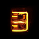 ANZO 11-16 Ford F-250/F-350/F-450 Projector Headlights w/ Plank Style Switchback Chrome w/Amber-4
