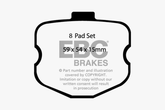 EBC 06-08 Chevrolet Corvette (C6) 7.0 (Z06) Redstuff Rear Brake Pads