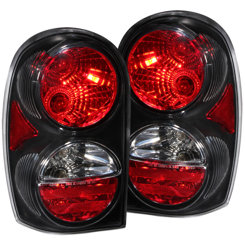 ANZO 2002-2007 Jeep Liberty Taillights Black - 0