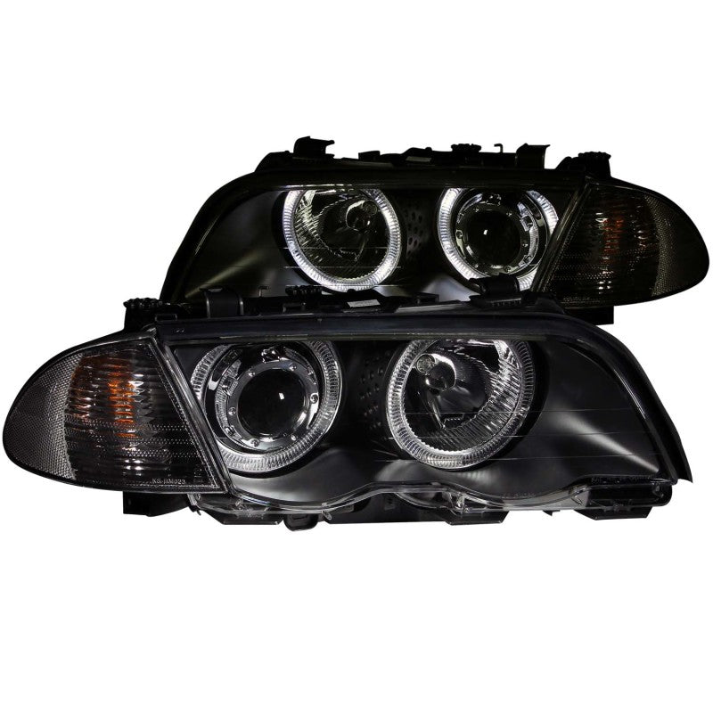 ANZO 1999-2001 BMW 3 Series E46 Projector Headlights w/ Halo Black (CCFL) - 0