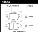 Hawk Audi A3 Quattro / VW EOS / Golf / Jetta / Passat / Rabbit Performance Ceramic Front Brake Pads-2