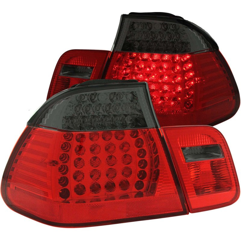 ANZO 1999-2001 BMW 3 Series E46 LED Taillights Red/Smoke 2pc - 0