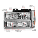 ANZO 88-98 Chevrolet C1500 Crystal Headlights Chrome w/ Signal and Side Marker Lights-9