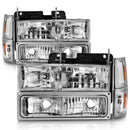 ANZO 88-98 Chevrolet C1500 Crystal Headlights Chrome w/ Signal and Side Marker Lights-10