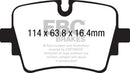 EBC 14+ Jaguar F-Type (Cast Iron Rotors Only) 5.0 Supercharged (490) Redstuff Rear Brake Pads-4