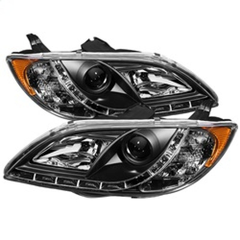 Spyder Mazda 3 04-08 4Dr (Sedan ONLY) Projector Headlights Halogen - DRL Blk PRO-YD-M304-DRL-BK - 0