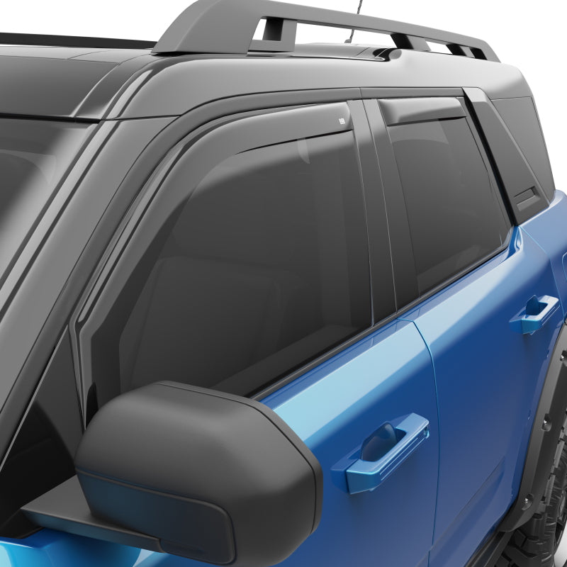 EGR 21-22 Ford Bronco Sport 4 Door In-Channel Window Visors - Dark Smoked (573561) - 0