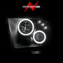 ANZO 2005-2009 Ford Mustang Projector Headlights w/ Halo Black-12