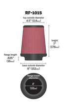 K&N 6 inch OD-Base 4 1/2 inch OD-Top 7 Inch H Round Tapered Universal Air Filter-15