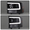 Spyder 99-04 Ford F250 Super Duty Projector Headlights - Light Bar - Black PRO-YD-FF25099V2-LB-BK-19