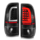 ANZO 1997-2003 Ford F-150 LED Tail Lights w/ Light Bar Black Housing Clear Lens-7