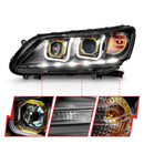 ANZO 2013-2015 Honda Accord (4dr ONLY) Projector Headlights w/ U-Bar Black-12
