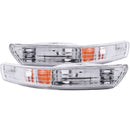 ANZO 1998-2001 Acura Integra Euro Parking Lights Chrome w/ Amber Reflector-2