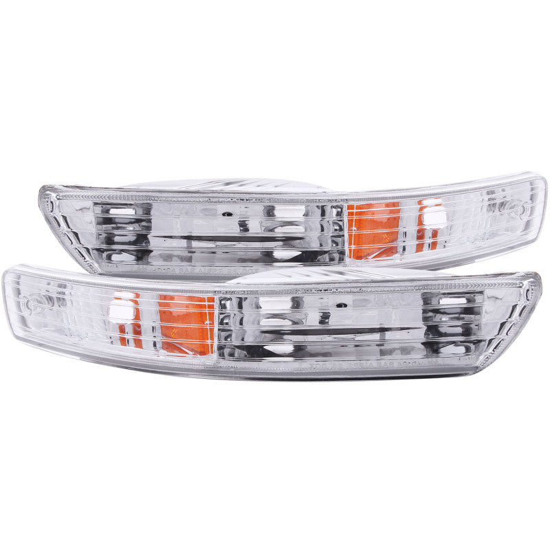 ANZO 1998-2001 Acura Integra Euro Parking Lights Chrome w/ Amber Reflector - 0