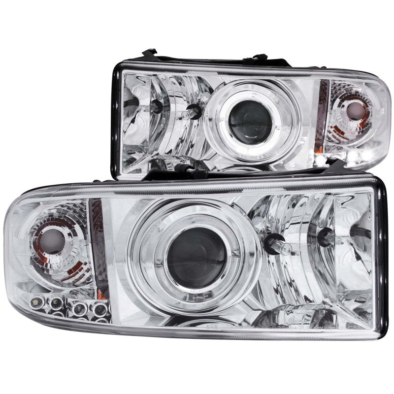 ANZO 1994-2001 Dodge Ram Projector Headlights w/ Halo Chrome - 0