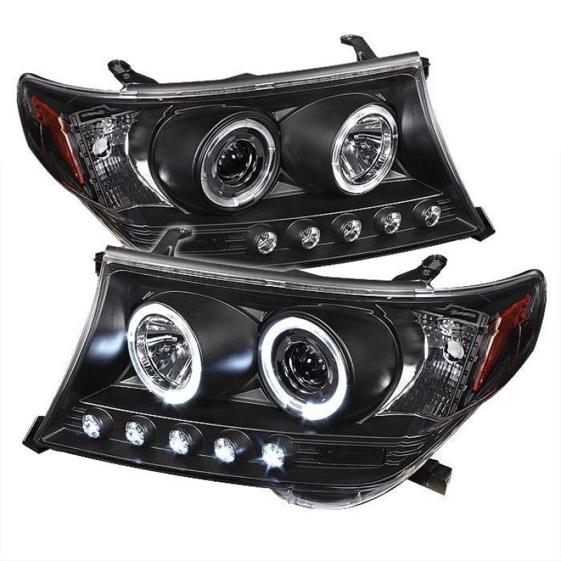 Spyder Toyota Land Cruiser 08-11 Projector Headlights LED Halo LED Blk PRO-YD-TLAND08-HL-BK - 0