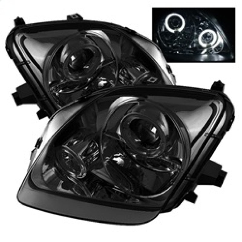 Spyder Honda Prelude 97-01 Projector Headlights LED Halo Smoke High H1 Low H1 PRO-YD-HP97-HL-SM - 0