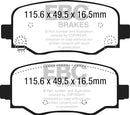 EBC 15+ Fiat 500X 1.4 Turbo Greenstuff Rear Brake Pads-4