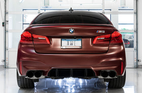AWE Tuning 18-19 BMW M5 (F90) 4.4T AWD Cat-Back Exhaust - Track Edition (Diamond Black Tips) - 0