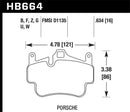 Hawk 05-08 Porsche 911 Carrera Front & Rear / 07-08 Cayman Front Perf Ceramic Street Brake Pads-3