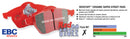 EBC 99-02 Toyota MR2 1.8 Redstuff Rear Brake Pads-7