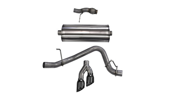 Corsa 2015-2020 Chevy Tahoe/GMC Yukon Cat-Back Exhaust Sport 3in Single Side Twin Black 4in Tips