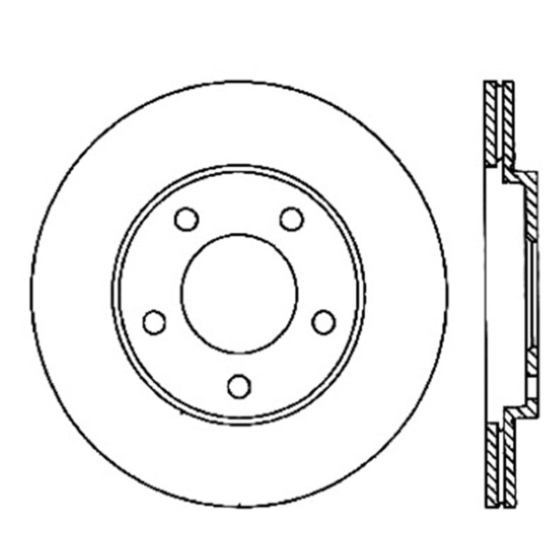StopTech Power Slot 05-10 Mustang V6/4.0L / GT V8-4.6L Rear Left Slotted Rotor - 0
