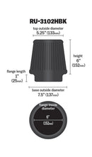 K&N Universal Rubber Filter Round Tapered 6in Flange ID x 7.5in Base OD x 5.25in Top OD x 6in Height-13