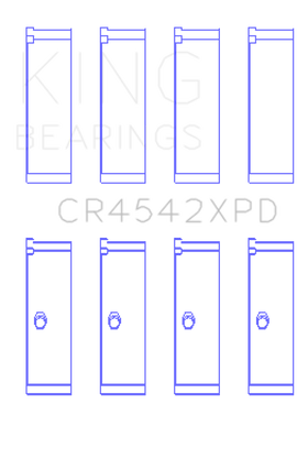 King Honda K-Series (except A3) 16v 2.0L/2.3L/2.4 XP Tri-Metal Performance Rod Bearing - Set of 4 - 0