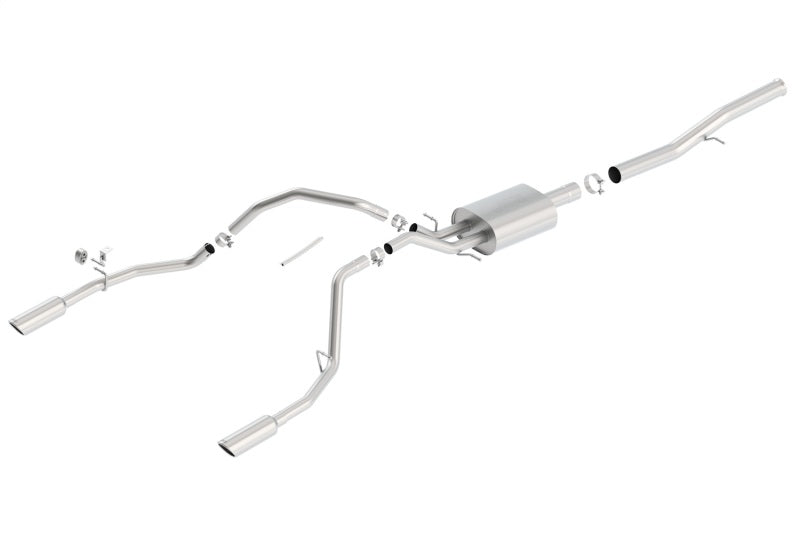 Borla 14 Silv/Sierra 1500 EC Std/CC Short 143.5in WB S-Type Single Split Rear Exit Cat-Back Exhaust - 0