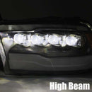 AlphaRex 09-18 Dodge Ram 1500HD NOVA LED Projector Headlights Plank Style Design Alpha Black w/DRL-7