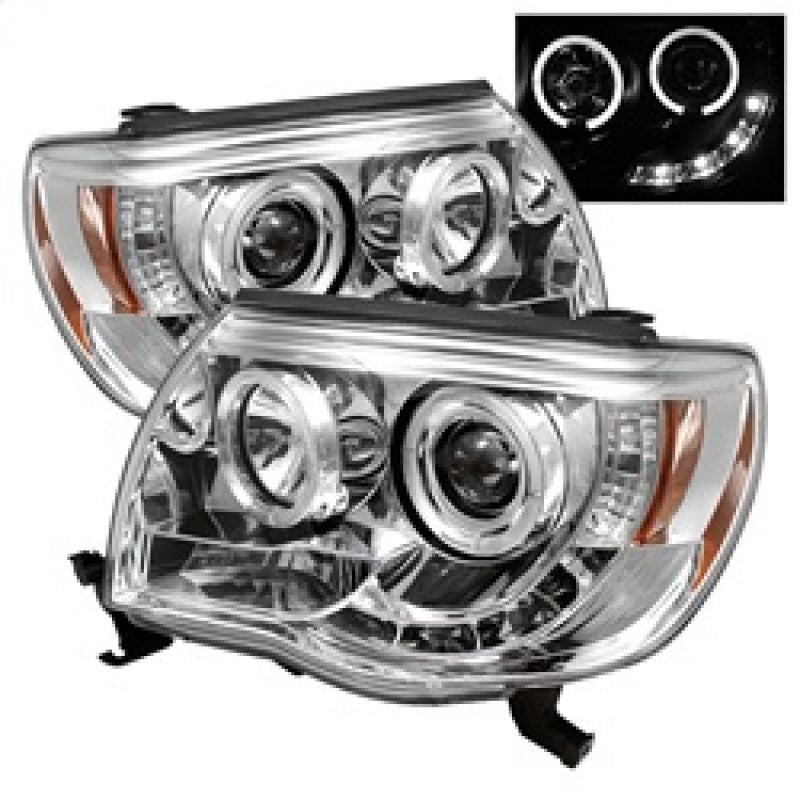 Spyder Toyota Tacoma 05-11 Projector Headlights LED Halo LED Chrome High H1 Low H1 PRO-YD-TT05-HL-C - 0